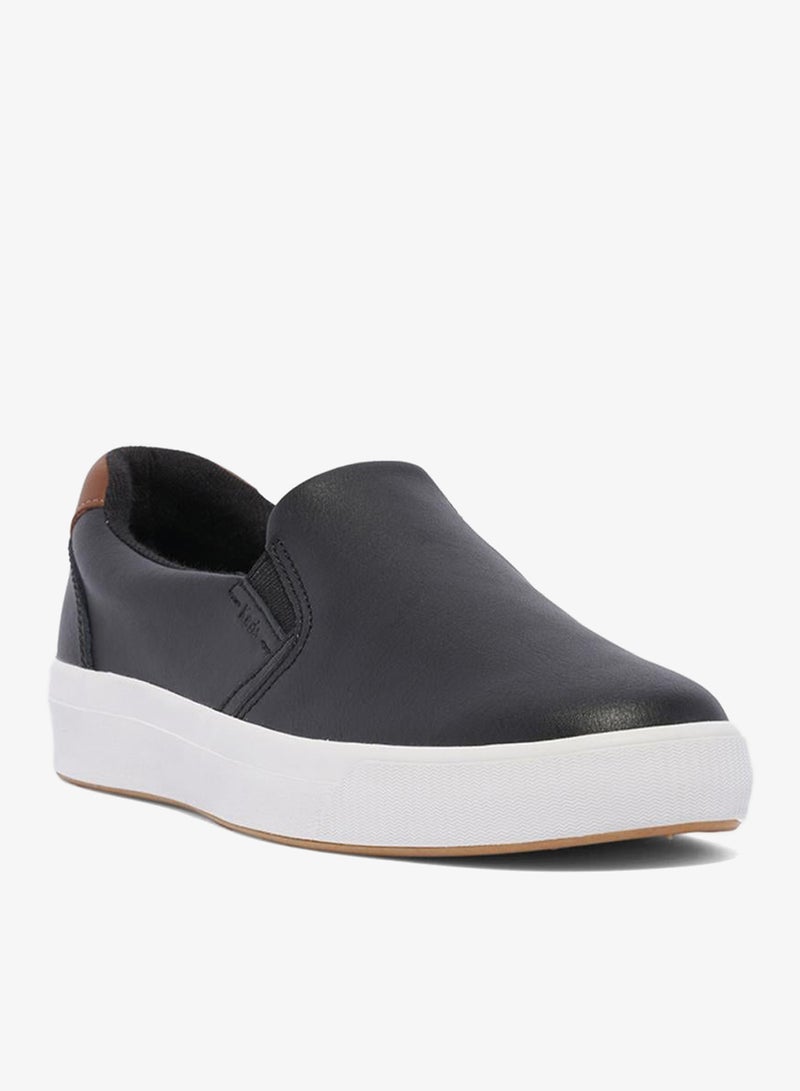Keds Women's Pursuit Slip On Leather Casual Sneaker Black - Image 3